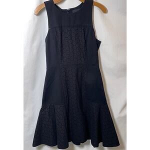 J. Crew Collection Black Eyelet Dress - Women's Size 2 - Kicky Flair Skirt